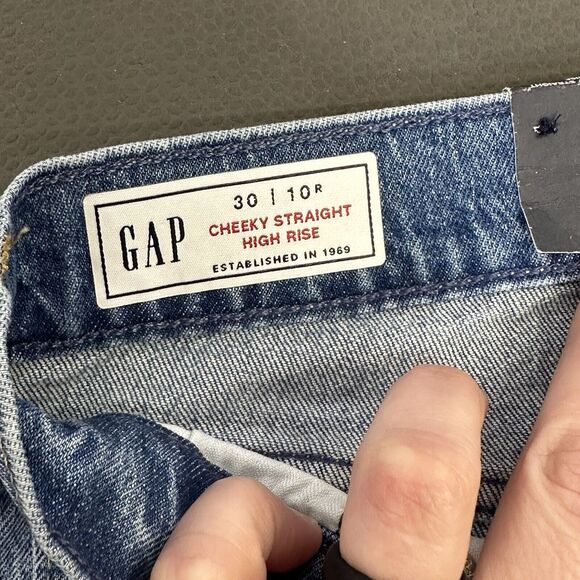 GAP Jeans Womens Cheeky Straight High Rise 30 / 10R Jeans NWT Button Fly Chrty - Picture 7 of 14